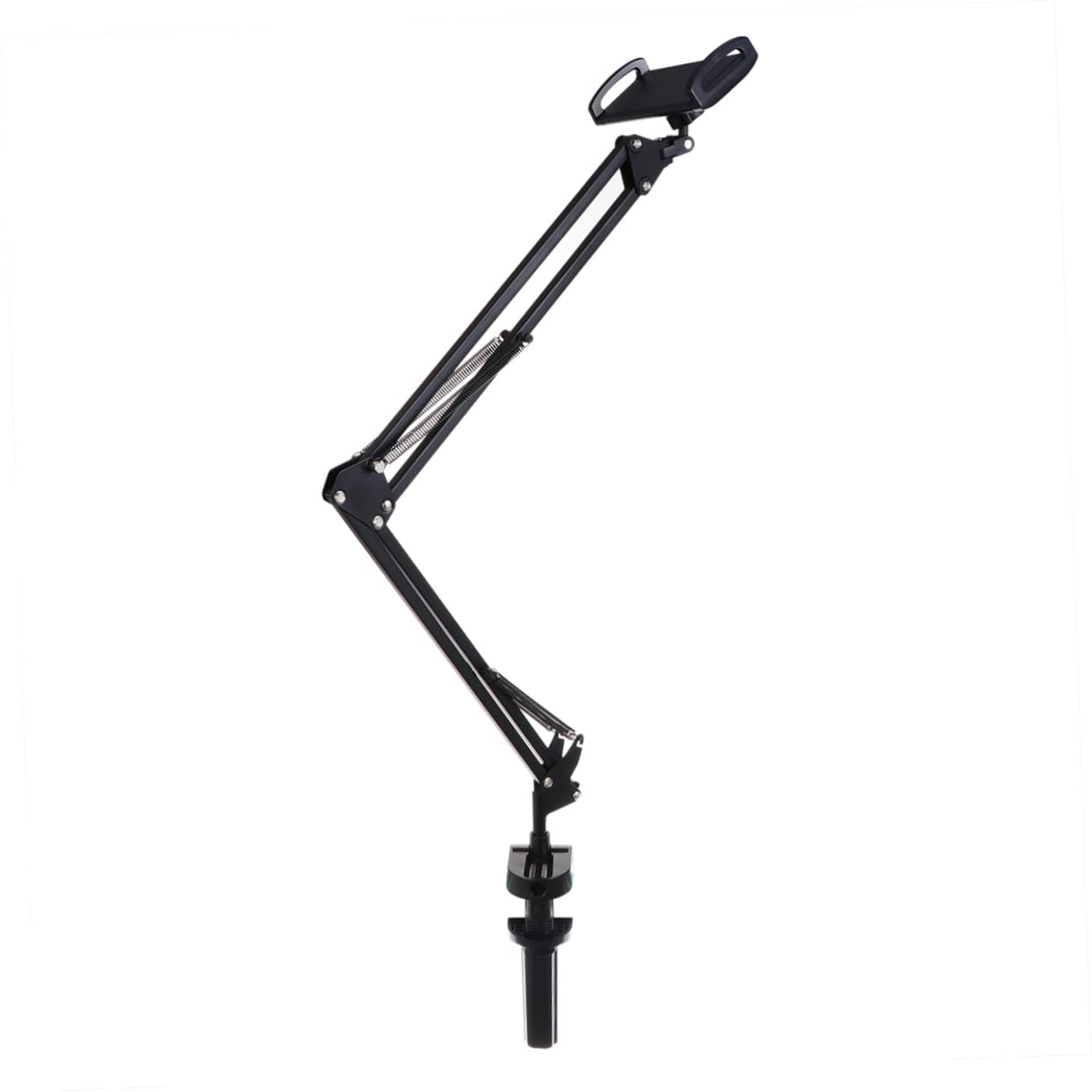 SHINEOFI Supporto da Scrivania Pieghevole per Telefono e Tablet Braccio Articolato, Clip, Ferro e Plastica, Nero, Uso Comodo