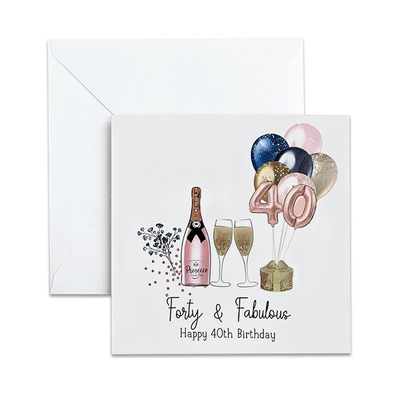 UMONT 40th Birthday Card for Women Happy 40th Card for Her with Envelope