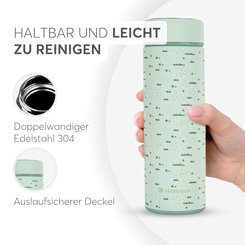 KikkaBoo Thermoskanne Baby Unterwegs SAVANNA, 500 ml Edelstahl, Lekfrei mit Teesieb, Für Heiße und Kalte Getränke… – Ansicht 6