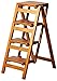 Składany 4 bieżnik/krzesło z drabiną stołek domowy krzesło schodowe drabina poszerzony wysoki stołek narzędzie ogrodowe do domu (orzech)
