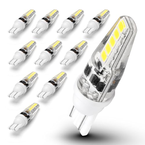 10Packs T10 921 922 912 194 168 906 2825 RV Interior LED Bulbs, Bright White 6000k LED Replacement 12 Volt RV Camper Trailer Boat Trunk Car Marine Ceiling Dome Map License, Backup Reverse Lights