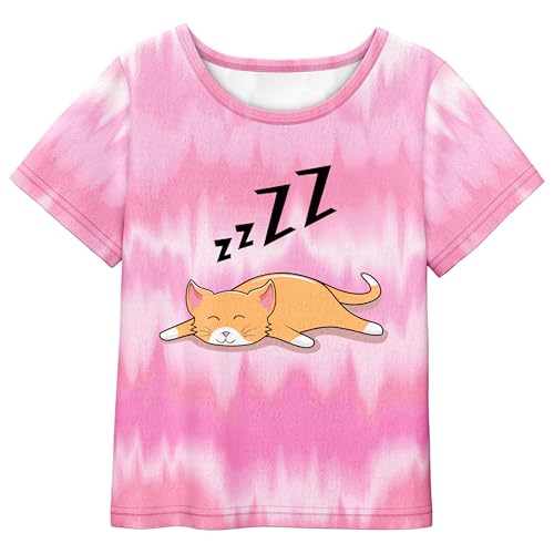 Image of LQSZ Girls Pajamas Set with Pocket Toddler Kids Short Sleeve Sleepwear 3-14Y Pjs Set