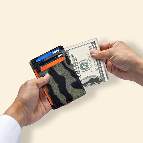 Image of Oak Leathers RFID Leather Card Case Wallet - Slim Design Men Women | Handmade Wallet, Durable Stitching, Gift for Men and Women, Small and Funtional, Id Window