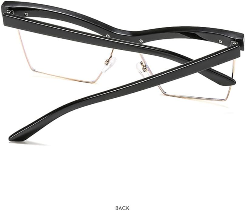 Retro Half Frame Cat Eye Frame Glasses for Women Men Clear