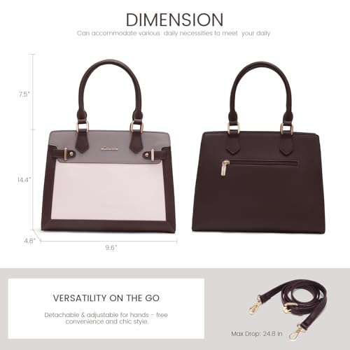 Image of LOVEVOOK Purses and Handbags for Women, Tote Shoulder Bag Satchel Purse and PU Leather Top Handle for ladies