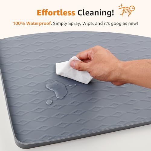 Image of LOOBANI Dog Pee Pad Holder - Non-Slip Silicone Dog Potty Tray with 4 Clamps, High Edge Puppy Pad Holder Tray for Indoor Potty Training, 24 inch x 24 inch Square Puppy Training Pads, Gray