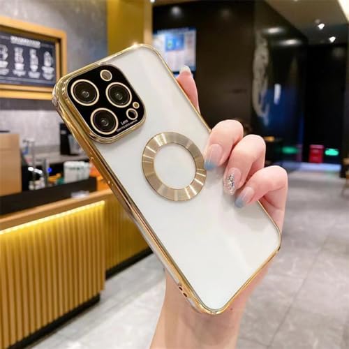 Étui motif CD de placage pour iPhone 15 Pro coque transparente souple chic