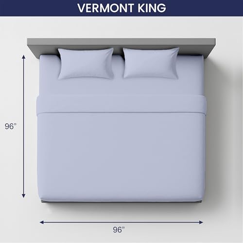 Image of SGI bedding 96 inch W x96 L 4Pc Vermont King Sheet Set 100% Egyptian Cotton - 600 Thread Count, Fits 15 inch Deep Pocket - Soft Breathable Oversized Sheets, for Extra Large Beds - Cornflower Blue