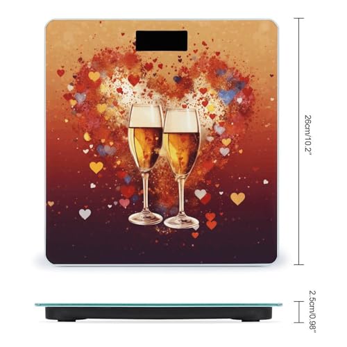 Balanza digital de baño Colorful Heart Champagne de vidrio templado miniatura 2
