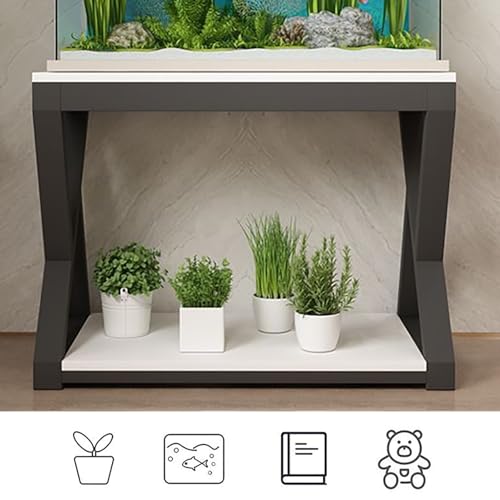 Soporte metálico resistente para acuario de 2 niveles estable 7