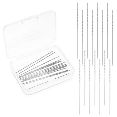 15Pcs Snag Nab It Tool 2.36 x 0.03 Inch Snag Repair Needle Tool with Case Leather Stitching Needles Sharps for Woven Knitted Cloth Garments Drapes