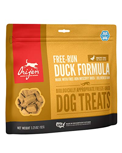ORIJEN Freeze Dried Dog Treats, Grain Free, High Protein, Made in USA, Free-Run Duck, 3oz