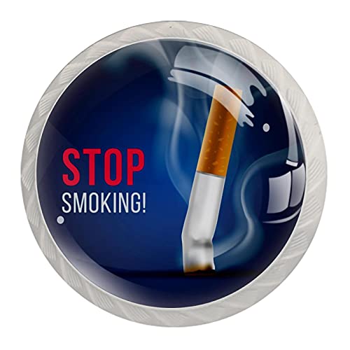 Tiradores de cajón para el día del tabaco con fondo azul, con tornillos, 4 unidades