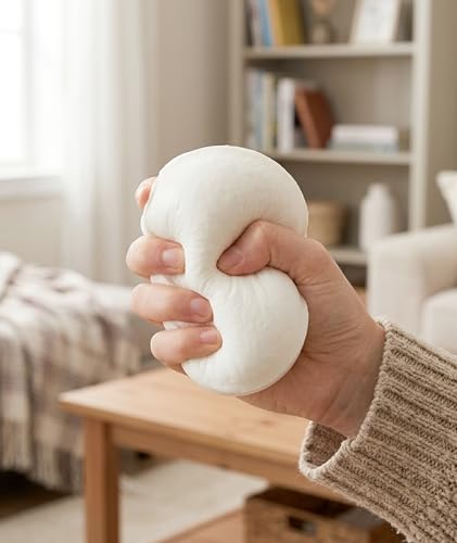 Image of 2Pcs Cheese Squishy, Taba Squishy, Dumpling Squishy-Stretchy Food-Shaped Sensory (White)