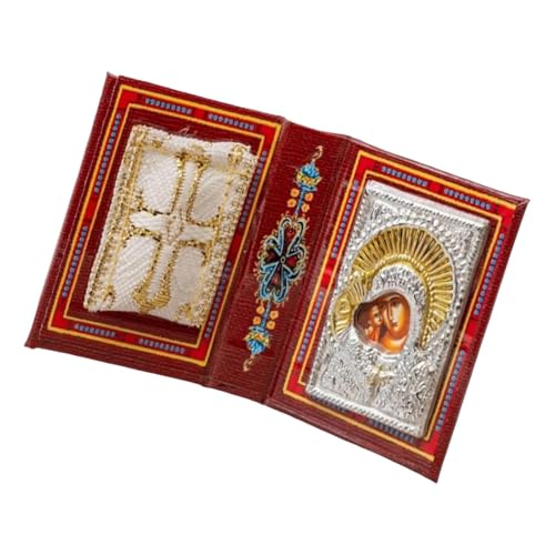 Decorazione amuleto gospel,Decorazione amuleto gospel | Amuleto religioso, vangelo con Gesù Cristo, amuleto di preghiera ornato con elementi decorativi cristiani per battesimo,