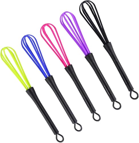 5 Stück Mini-Rührbesen für Küche und Friseurbedarf – Multifunktionsbesen (Farbmix) – Ideal für Haarfärbemittel, Backcremes und DIY-Kosmetik