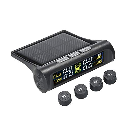 Honeytecs Sistema de Monitoramento Sem Fio Solar da Pressão dos Pneus, TPMS, com 4 Sensores Externos
