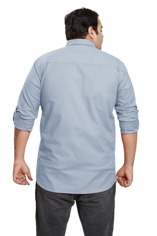 Image of BE ACTIVE Plus Size Lycra Cotton Satin for Men Shirts|| All Plus Size Men|| Cotton Stylish Full Sleeves Shirt for Men