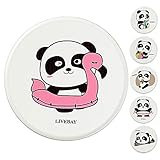 Cute Panda Coasters for Drinks Absorbent Funny Natural Diatomite Coaster Set of 6 for Wooden Table...