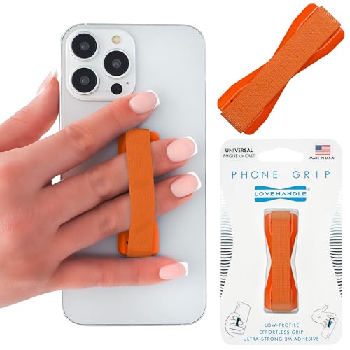 Image of LOVEHANDLE Original Universal Phone Grip - Solid Orange