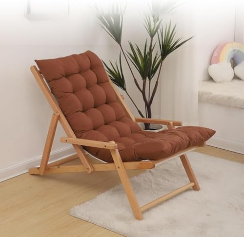 SJAPEX Tumbona Plegable Multiposiciones Jardin/Terraza, Hamaca Plegable,Silla Reclinable Plegable De Madera Maciza con Ajuste De Varios Niveles para Exteriores, Hogar, Balcón, Silla De Ocio 1