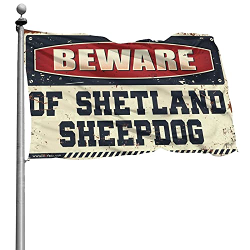 Drapeau Shetland Sheepdog Flag Funny Stuff COTECI 152x244 pour intérieur