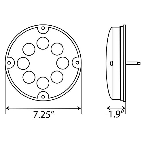 Optronics SLL93ABP Luz de advertência de LED redonda âmbar de 18 cm