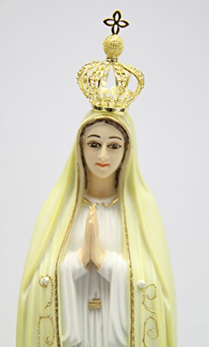 Vittoria Collection 16.25" Inch Our Lady Of Fatima Pilgrim Virgin Mary Blessed Mother With Crown Statue Sculpture Figurine Made In Italy Indoor Outdoor Garden #TOP4