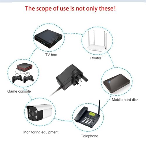 5V 2A Power Adapter, Universal Power Supply AC to DC Adapter with 7 Tips DC Plug Adapters AC Charger for LED Strip Lights, TV Box, Router, Speaker and more 5V Home Appliances - Image 6