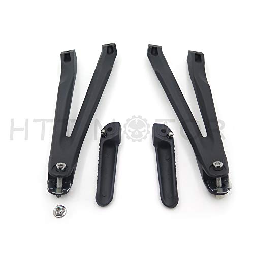 Httmt Mt390-005-Bk Black Silver Rear Passenger Foot Pegs Bracket Compatible With Yzf R1 2004-2008 #TOP3