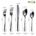 Black Flatware Set 20 Piece Service for 4, Black Titanium Plated Stainless Steel Silverware set Service for 4 (Shiny, Black)