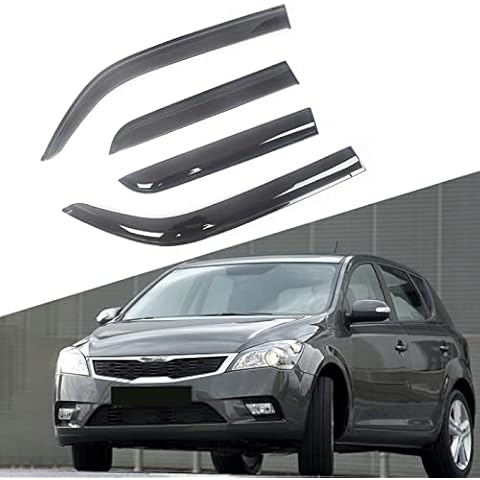 Lyqfff For Kia Ceed 2007-2019, Auto Side Window Wind Deflectors Visors Black Rain Guard Door Visor Vent Shades Dark Smoke Ventvisor Cover