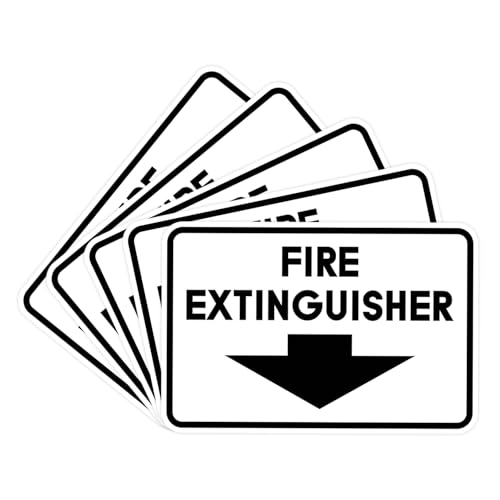Image of Signs ByLITA Classic Framed Fire Extinguisher (White) - Medium 5 Pack
