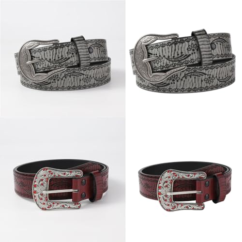 Vintage Waist Belt Carved Floral Buckle Waist Belt PU Wide Belt Adjustable Coat Dress Ladies Wide Formal Waistband Cowboy Bel2