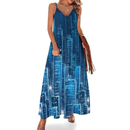Robe longue femme été sans manches légère | Robe maxi de plage et voyage confortable