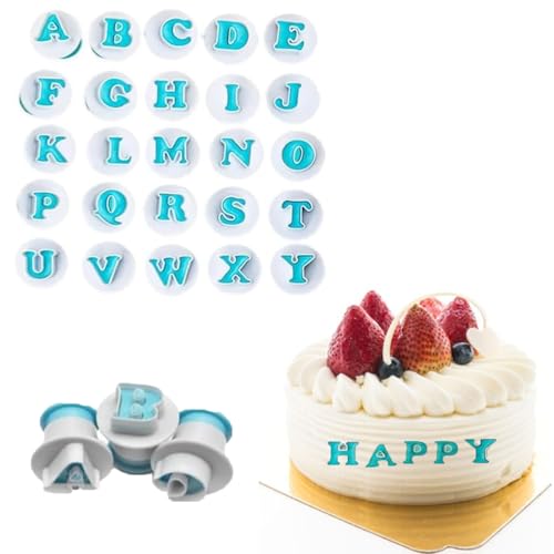 26 PCS Alphabet Cookie Cutter Set, Stainless Steel Letter Shaped Molds for Baking, Cake Decorating Tools, Fondant Icing Cutter, Biscuit & Pastry DIY Baking Tools for Kitchen