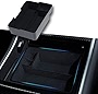 Nestour 2016-2020 Tesla Model 3 Model Y Center Console Organizer Tray Accessories, Upgrade Customized Storage Box, Premium ABS and Flocking Material with Sunglasses and Coin Holder