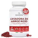Bandini® Levadura de Arroz Rojo a partir de Monascus purpureus, 180 Comprimidos fáciles de tragar (6 meses) 99,7mg de Red Rice y 2,9mg de Monacolina K, Levadura Roja de Arroz sin OGM y Antioxidante