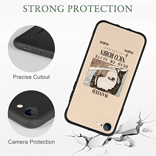 Ultra Thin Black Slim Shockproof Matte Tpu Silicone Back Protection Clear Cover Phone Case For Apple Iphone Se 2020 2022 Color04 Straw Anime Hats Bounty Robin Nico #TOP2