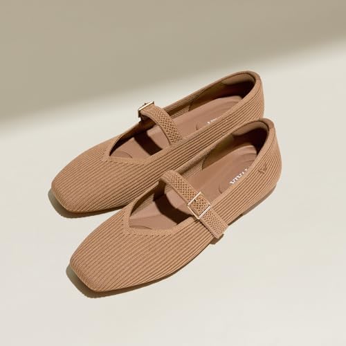 Image of VIVAIA Women's Margot Mary Jane Square-Toe Ballet Flats