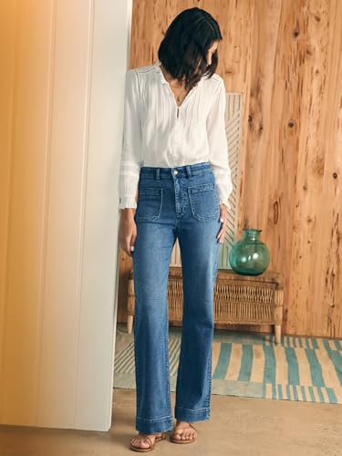 KUNMI Women's Wide Leg Jeans High Waisted Straight Leg Stretchy Denim Pants with Pockets4