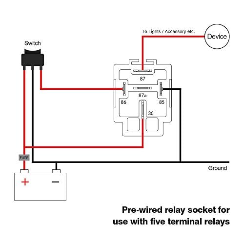 MICTUNING MICTUNING 6 Stücke 12V Relais mit 30A ATO/ATC Flachsicherung, 5-Pin Sicherungsrelais mit 14 AWG Hochleistungskabel für Auto KFZ - Zusatzansicht 4 | Relais