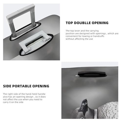 Grey penguin Luggage Covers for Suitcase Washable Suitcase Cover Fashion Stretch Suitcase Protector Cover Anti-Scratch Baggage Covers Fit 18-32 Inch Luggage Large4