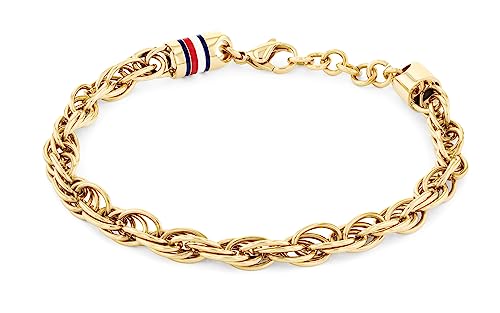 Tommy Hilfiger Joyería Pulsera Cadena de Acero Inoxidable Oro Amarillo para Hombres y Mujeres - 2790500