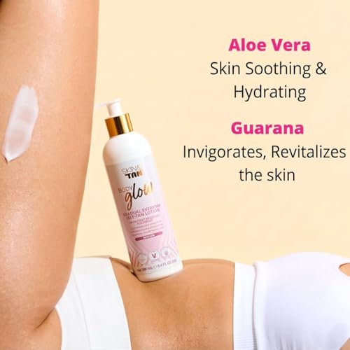 Skinny Tan Body Glow Moisturising Gradual Tan Lotion - Fake Tan Moisturiser, Cruelty-Free, Paraben Free & Vegan Tanning Moisturiser, Body Lotion with Coconut & Vanilla Aroma, 280ml - 5