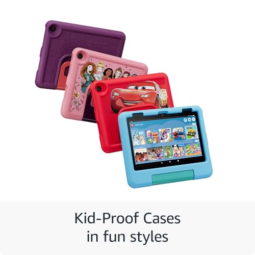 Image of Amazon Fire HD 8 Kids tablet, ages 3-7 | 4GB memory, includes ad-free and exclusive content, parental controls and 13-hr battery, 64GB, Blue, (2024 release)