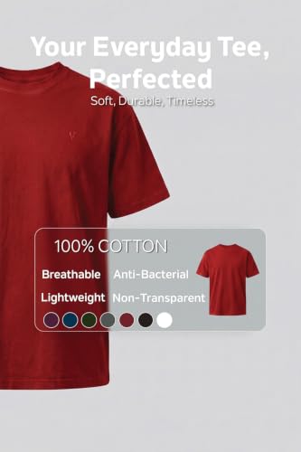 Image of Van Heusen Men's Crew Neck T-Shirt - Soft & Breathable Cotton | Regular Fit | Comfortable Everyday Casual Wear | Short Sleeves | Summer Favorite |Solid Colors | Style 60052|Available in Pack of 1 & 2