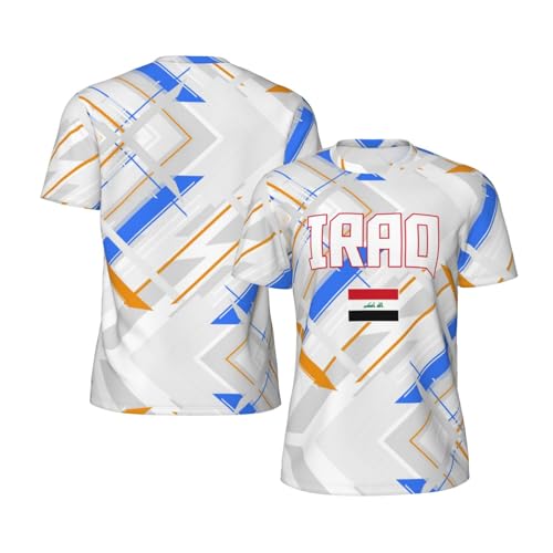 DABOYOZHZH Iraq Flag Cool Iraqans (48) Sports Jersey Mesh T-Shirt 3D Print for Running Cycling Soccer Tennis Fitness Climbing Shirts
