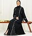 DIVINELY CRAFTED Women Abaya Button-Up, Modest And Fashionable Wear For Women And Girls, Formal/Everyday Use - Wrinkle Free Fabric - Black, Size Large (Length 56)