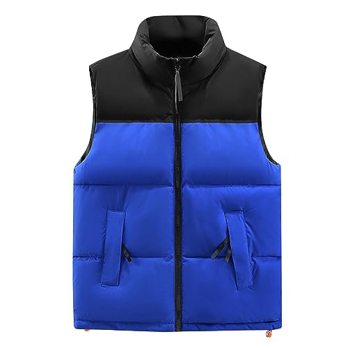 Generisch Weste Herren, Outdoor Jacke Herbst Reißverschluss Regelmäßige Mit Vielen Taschen Herren Jagdweste Sport Gaastra Jacket Winter Pferd Sport Fahrrad Daunenweste Jeans (L, Blau)